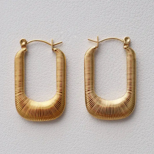 Luna Hoops | Gold Textured Hoops